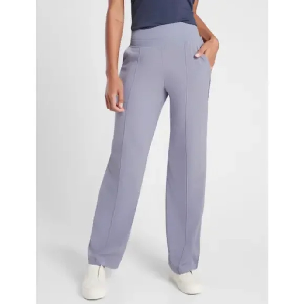 Athleta Nolita Wide Leg Pants 6 Violet Purple High Rise Stretch Trouser